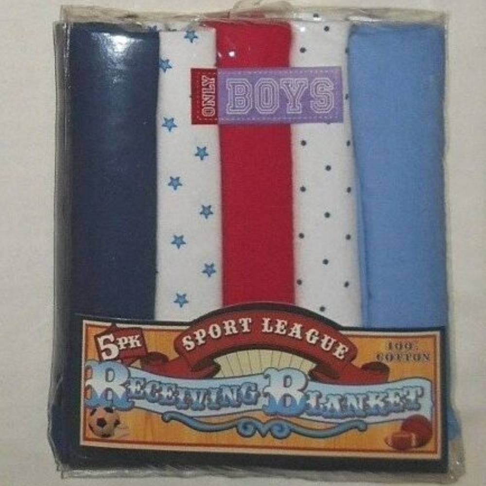 Vintage 5 Pc Combed Cotton Flannel Edges Blanket